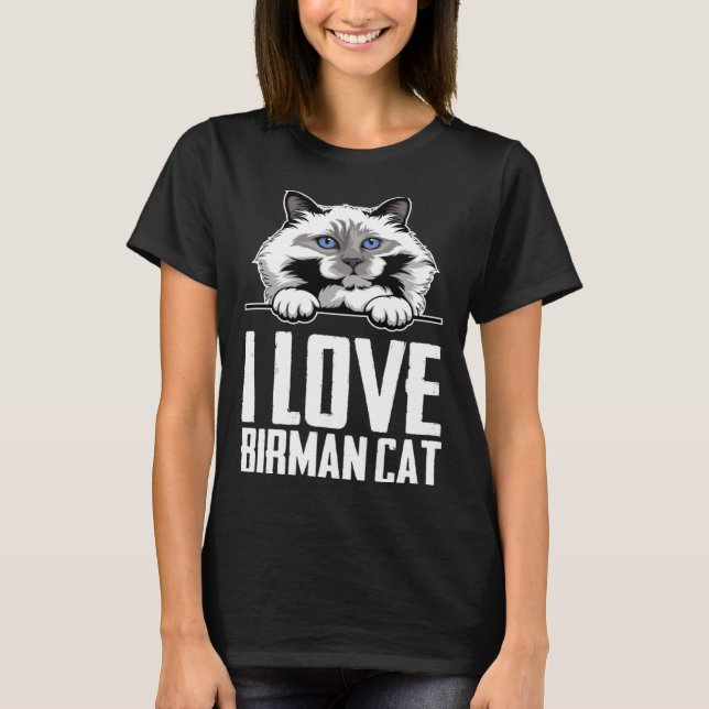 T-shirt J'adore le chat birman (Devant)