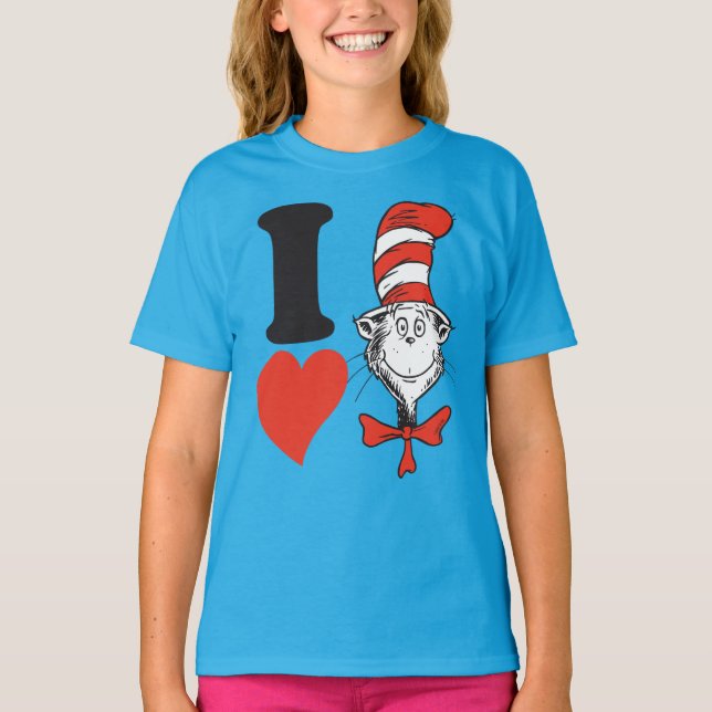 T-shirt J'adore le Chat dans le Chapeau (Devant)
