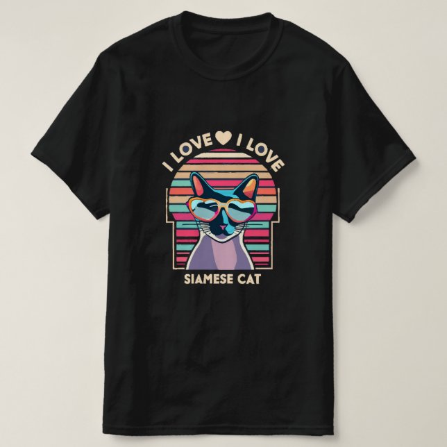 T-shirt J'adore le chat siamois (Design devant)