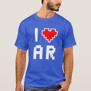 T-shirt J'adore le cœur de pixel d'Arkanas pour le joueur 