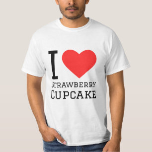 T-shirt J'adore le cupcake aux fraises