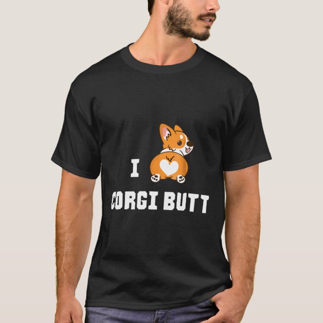 T-shirt J'adore le derrière de Corgi (Devant)