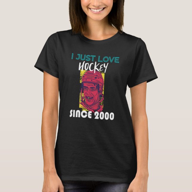 T-shirt J'adore le hockey depuis 2000 (Devant)