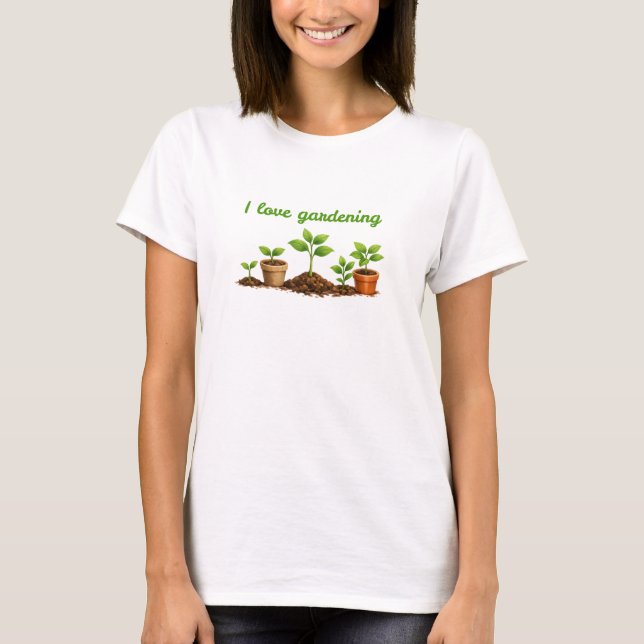 T-shirt J'adore le jardinage" Graphique de croissance des  (Devant)