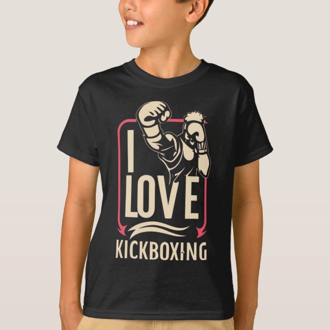 T-shirt J'adore le kick-boxing Boxe Amour Kickboxer Kickbo (Devant)