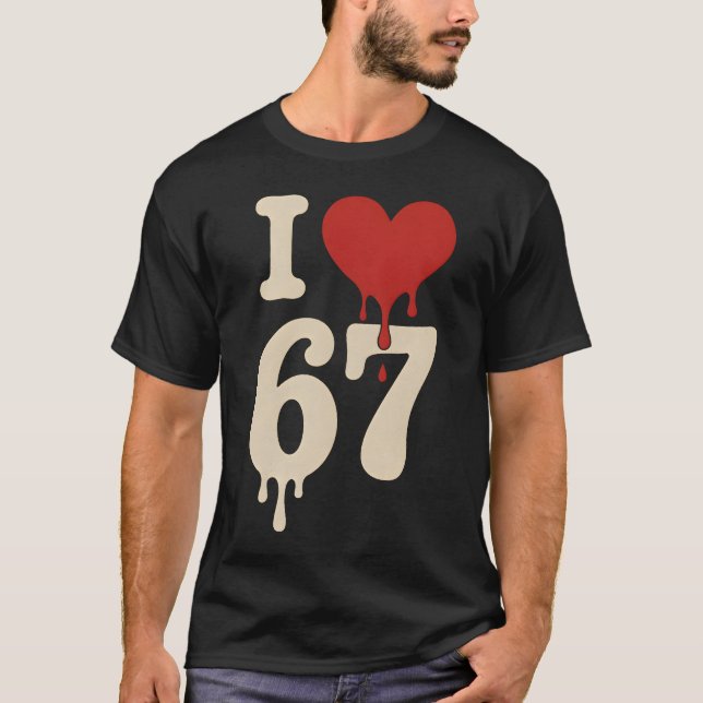 T-shirt J'adore le mème Gen Alpha 67 Six Seven (Devant)