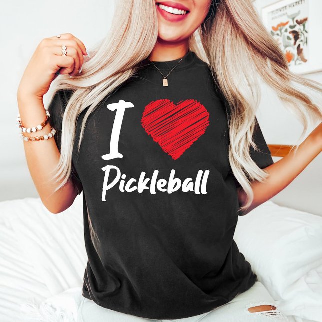 T-shirt J'adore le Pickleball | Pickleball de retraite noi (I Love Pickleball | Retirement Pickleball Black T-Shirt)