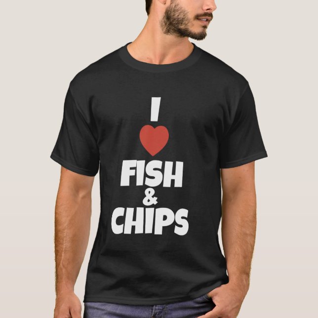 T-shirt J'adore Le Poisson Et Les Frites Traditionnel Brit (Devant)
