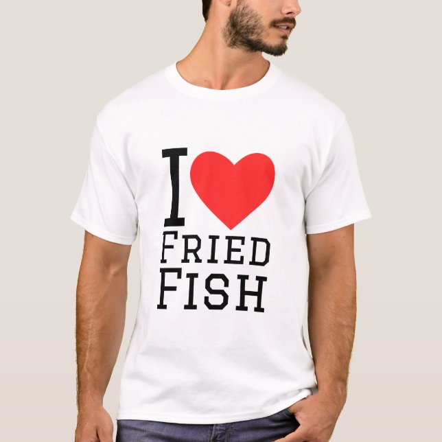 T-shirt J'adore le poisson frit (Devant)
