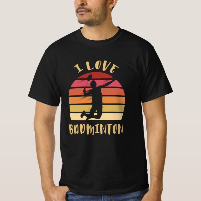 T-shirt J'adore le smash sauté de badminton (Devant)