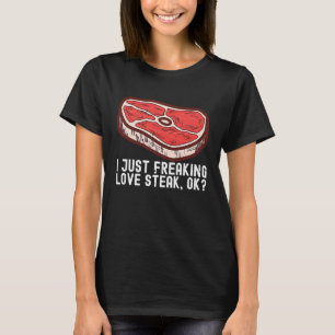 T-shirt J'adore le steak cru viande de boeuf nourriture bo