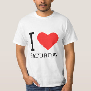 T-shirt J'adore le sticker carré samedi