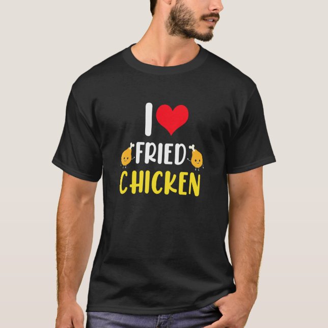 T-shirt J'adore le T de poulet frit - 1 (Devant)