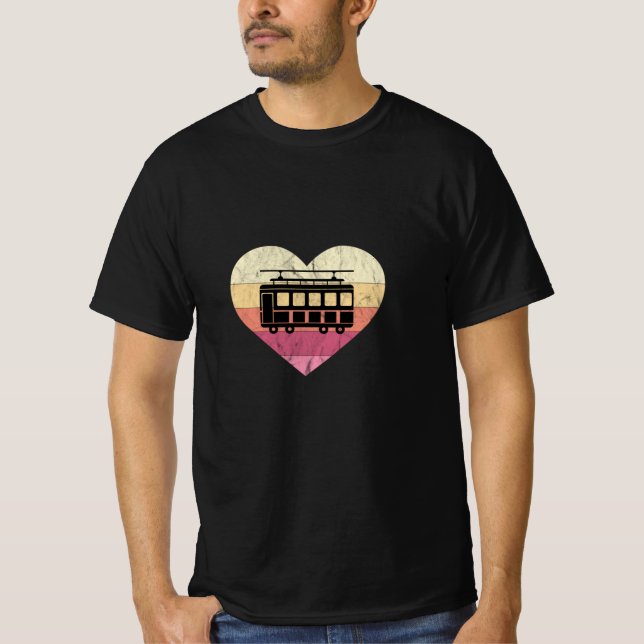 T-shirt J'adore le tram rétro et les trams (Devant)