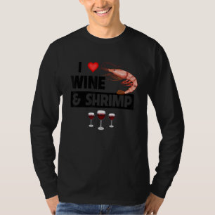 T-shirt J'adore le vin et la crevette Cajun Boil Gumbo de