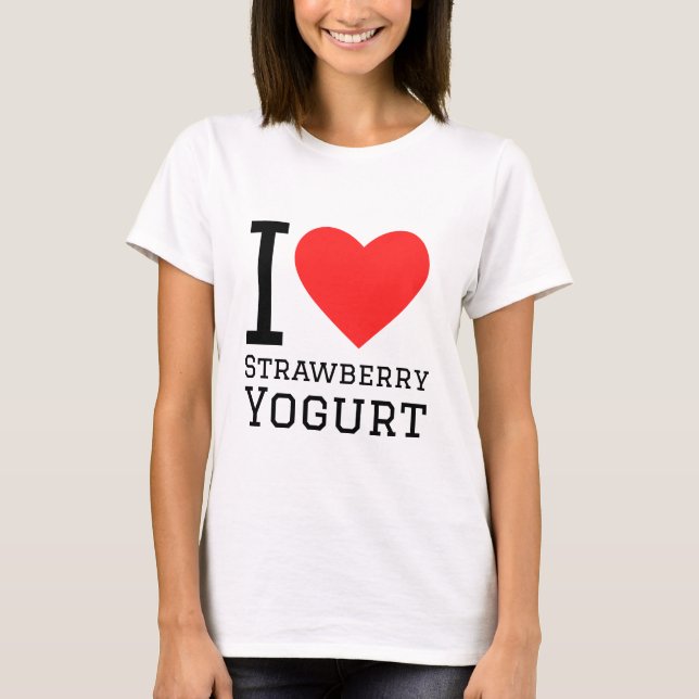 T-shirt J'adore le yaourt aux fraises (Devant)