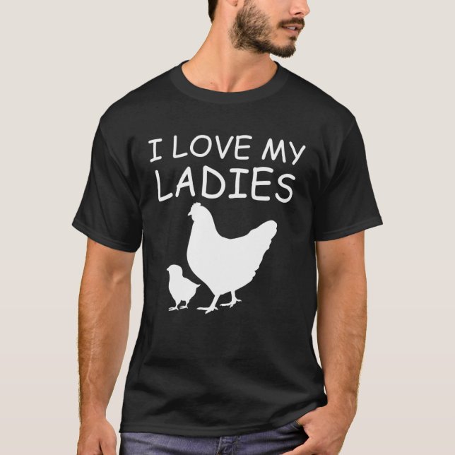 T-shirt J'adore l'élevage de poules de mes dames (Devant)