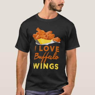 T-shirt J'adore les ailes de poulet Buffalo BBQ rôties gri