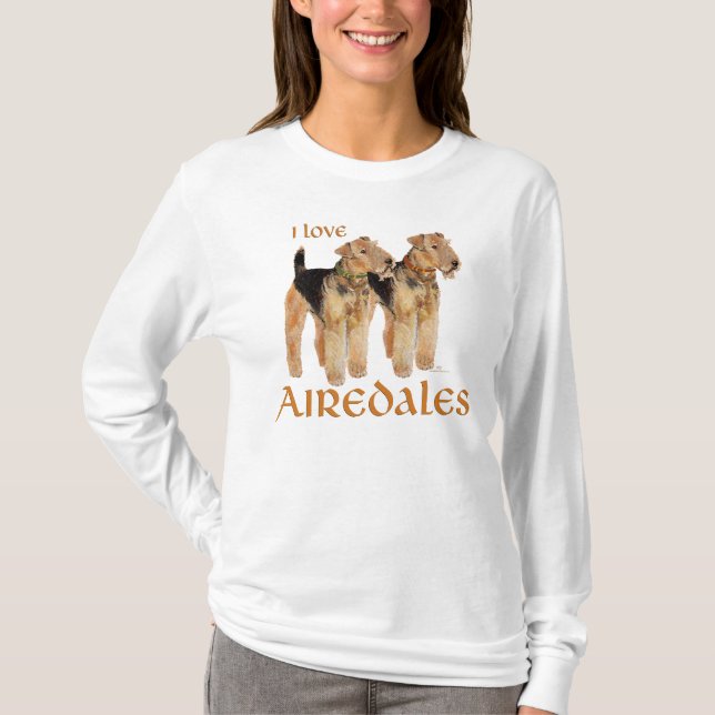 T-shirt J'adore les Airedales (Devant)