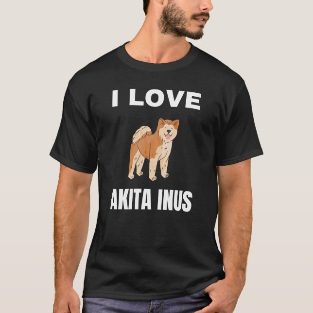 T-shirt J'adore les Akita Inus (Devant)