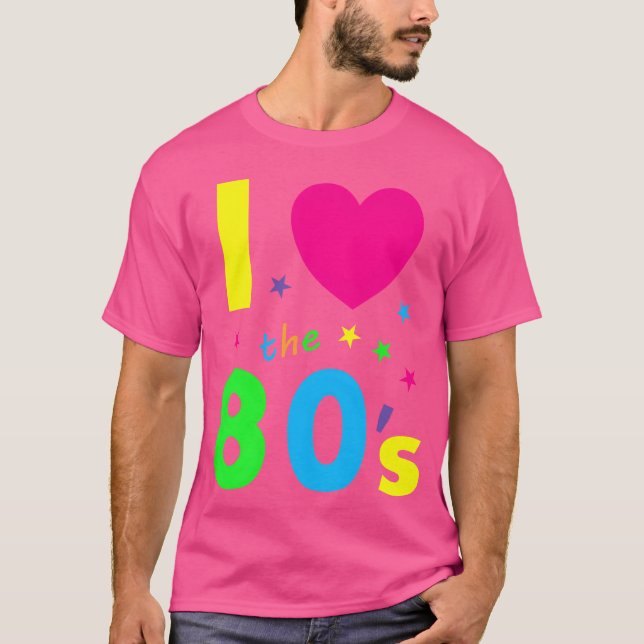T-shirt J'adore les années 80 drôle (Devant)