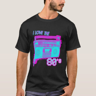 T-shirt J'adore les années 80 Néon Bombe de peinture en sp