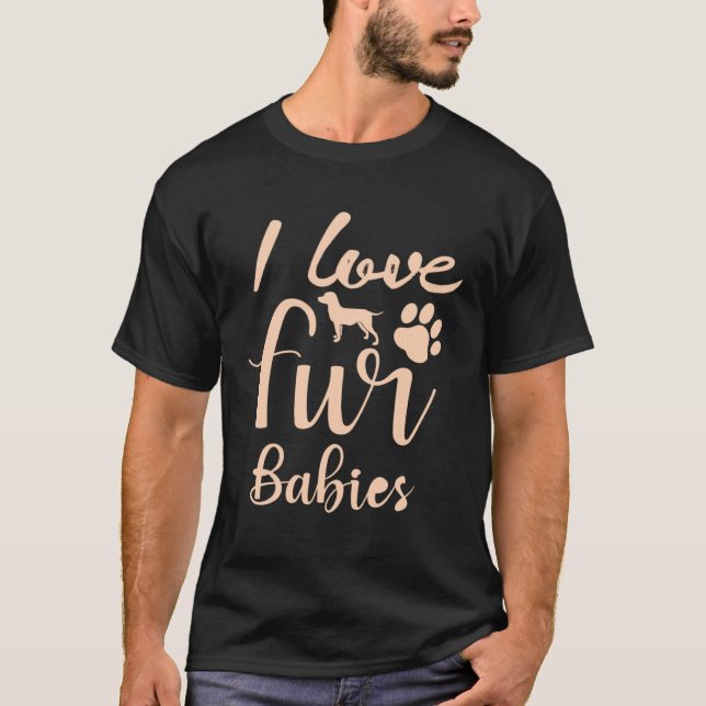 T-shirt J'adore les bébés à fourrure (Devant)