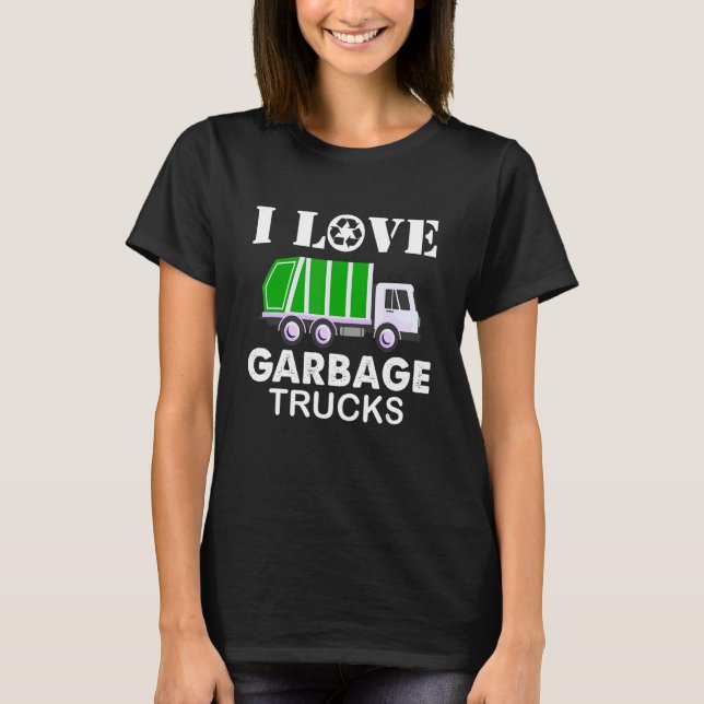 T-shirt J'adore les camions à ordures (Devant)