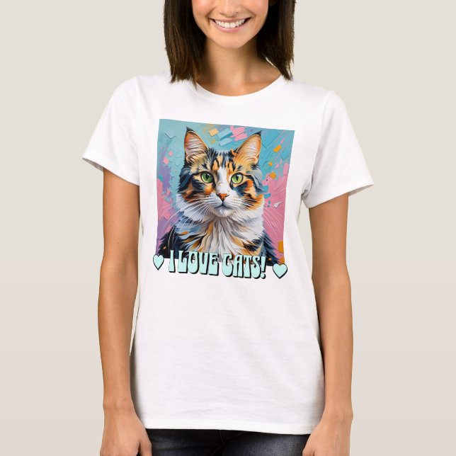 T-shirt J'adore les chats ! (Devant)