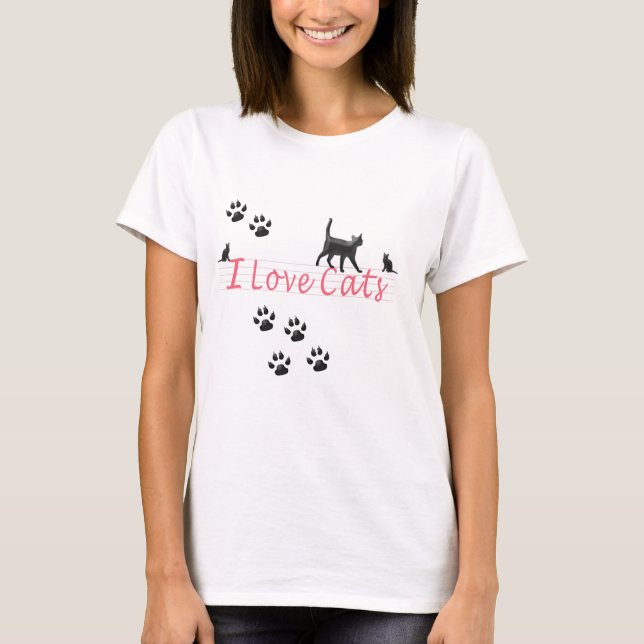 T-shirt J'adore les chats (Devant)
