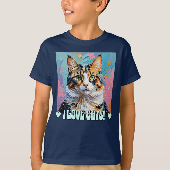 T-shirt J'adore les chats ! (Devant)