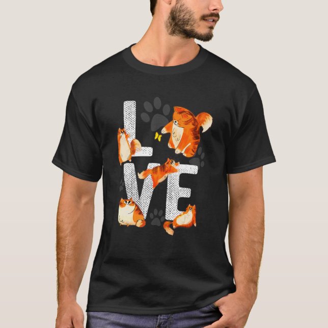 T-shirt J'adore les chats  Chats mignons amusants (Devant)