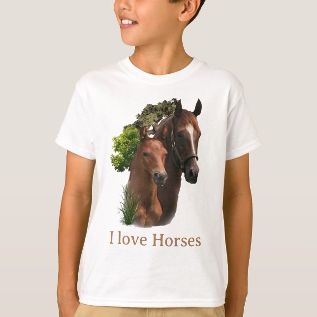 T-shirt J'adore les chevaux (Devant)