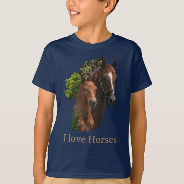 T-shirt J'adore les chevaux (Devant)
