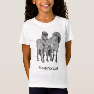 T-Shirt J'adore les chevaux ! poneys islandais mignons