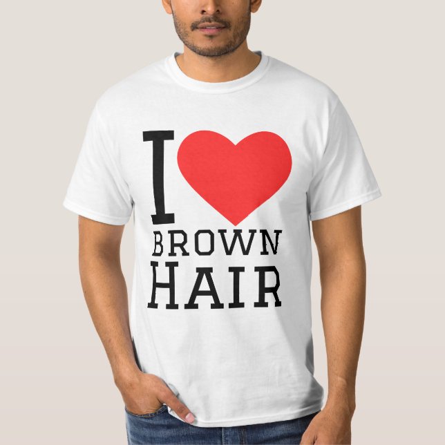 T-shirt J'adore les cheveux bruns (Devant)