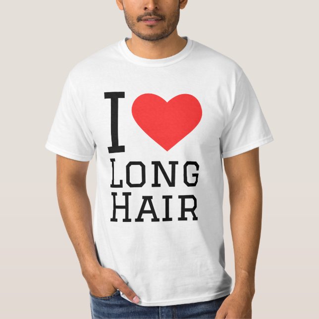 T-shirt J'adore les cheveux longs (Devant)
