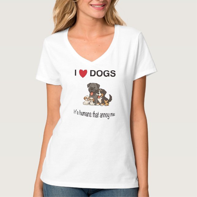 T-shirt J'adore les chiens (Devant)