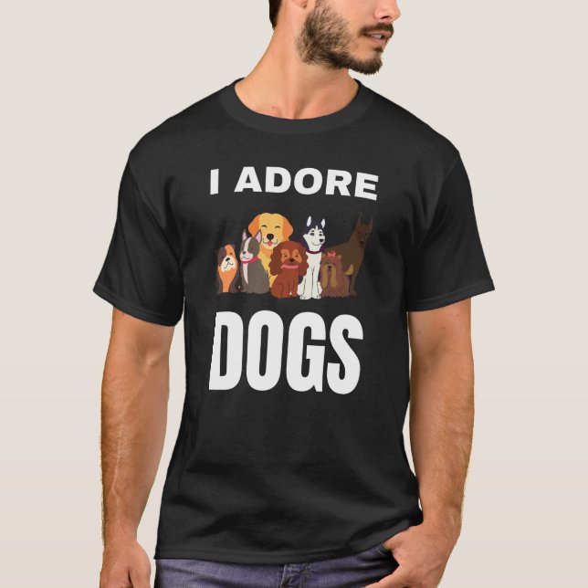 T-shirt J'adore les chiens (Devant)