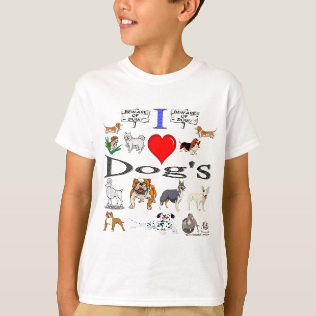 T-shirt j'adore les chiens (Devant)