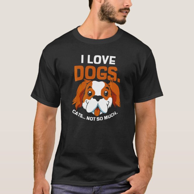 T-shirt J'adore les chiens, les chats pas tant que ça Anim (Devant)