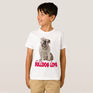 T-shirt J'adore les chiots bouledogues anglais enfants