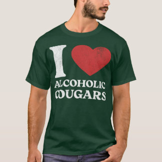 T-shirt J'adore les cougars alcooliques fille
