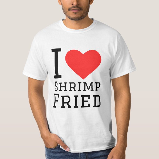 T-shirt j'adore les crevettes frites (Devant)