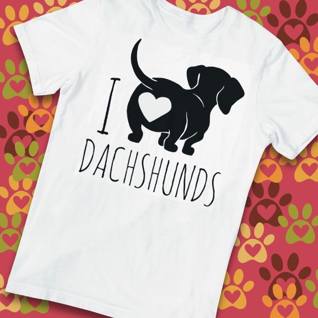 T-shirt J'adore les Dachshunds (Créateur téléchargé)