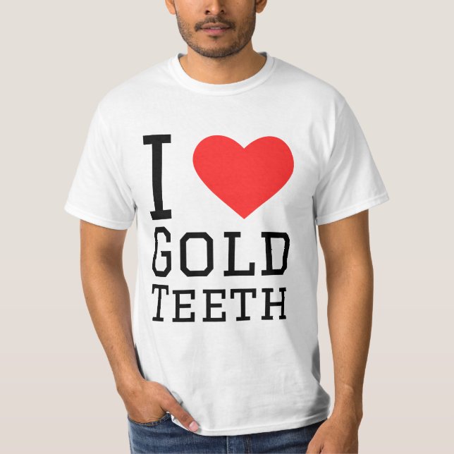 T-shirt J'adore les dents en or (Devant)