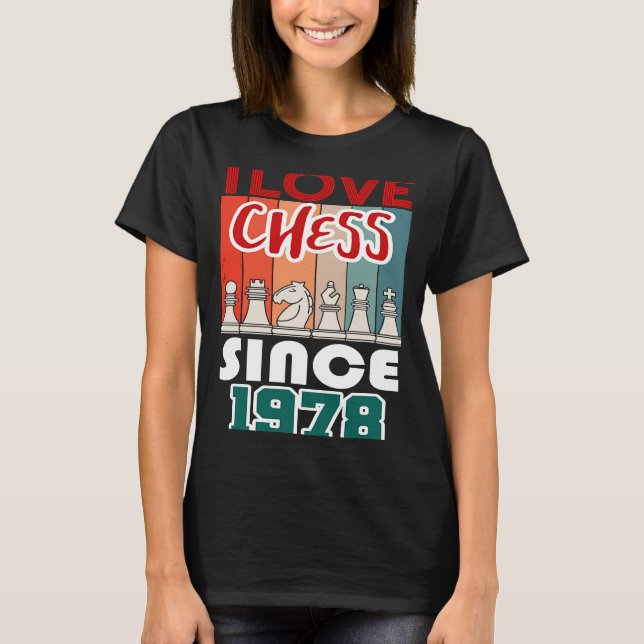 T-shirt J'adore les échecs depuis 1978 (Devant)