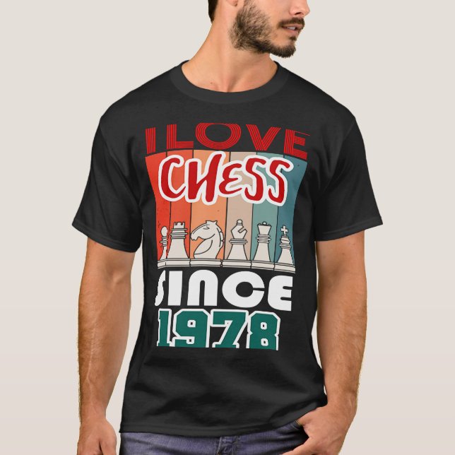 T-shirt J'adore les échecs depuis 1978 (Devant)