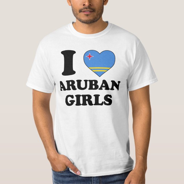 T-shirt J'adore les filles arubaines (Devant)