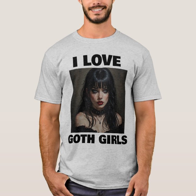 T-SHIRT J'ADORE LES FILLES GOTH (Devant)